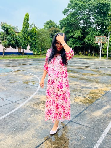 Customer photo review of Green Long Jacquard Cotton kurta