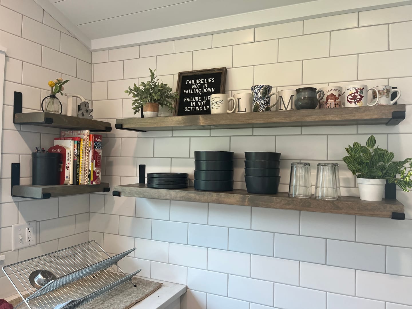Customer photo review of Rustic Shelves with Brackets