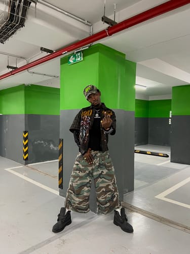 Customer photo review of Camouflage Street Denim Shorts-S1040