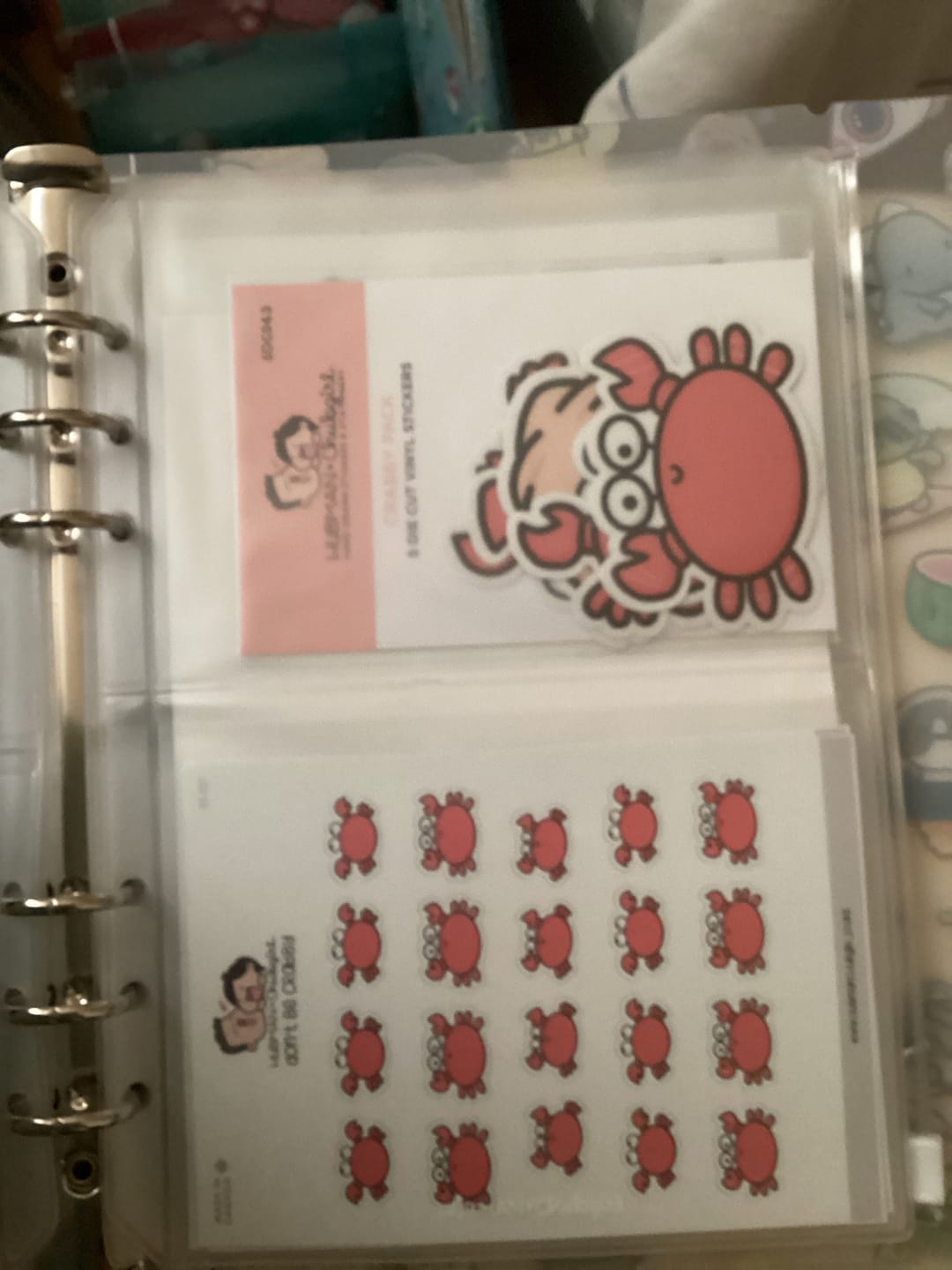 Customer photo review of Crabby Sticker Set