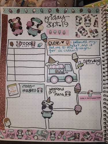 Customer photo review of Icecream Date Die Cut Stickers (Set of 5)