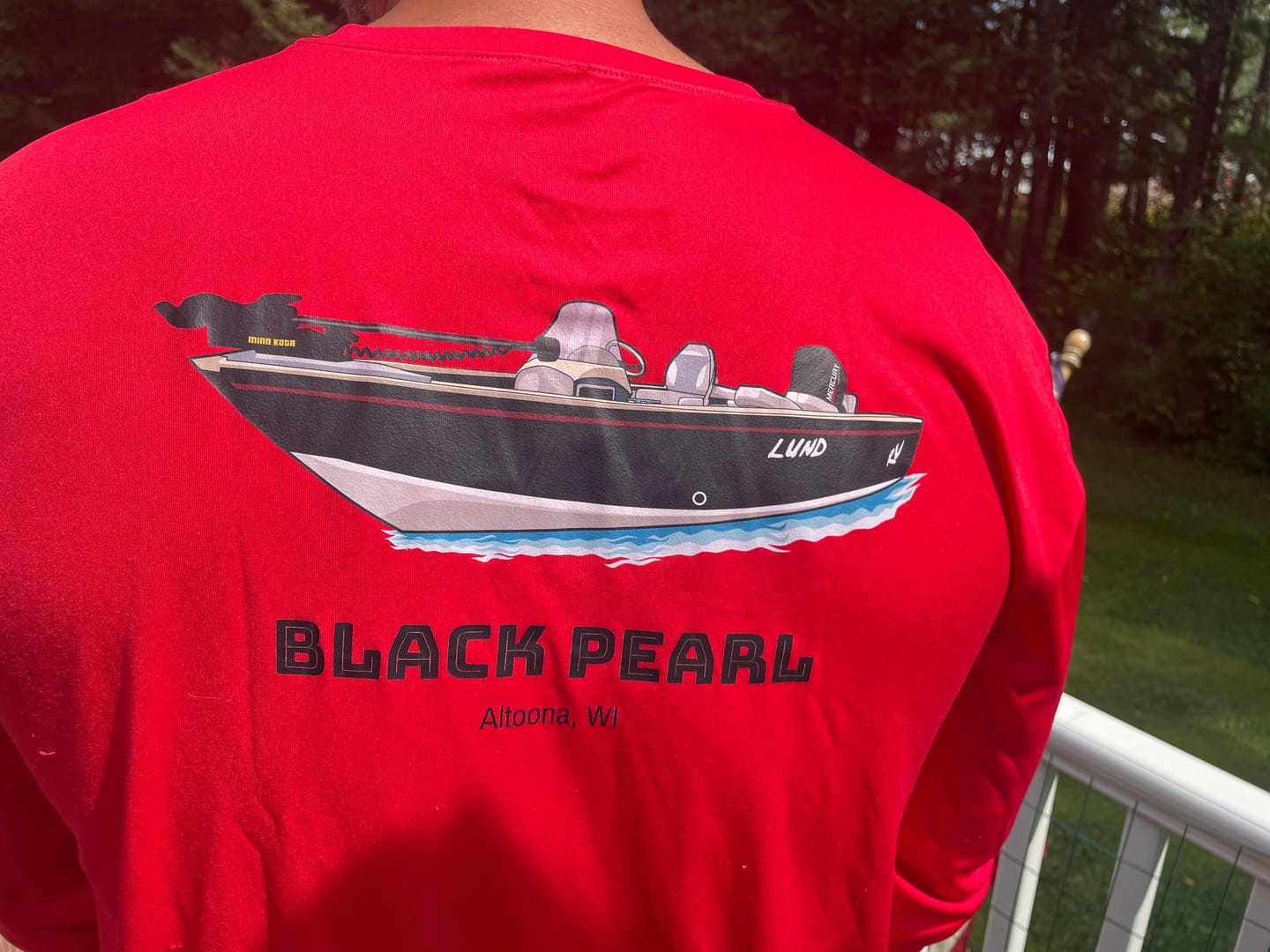 Customer photo review of Dri-FIT Long Sleeve Custom Boat Shirts