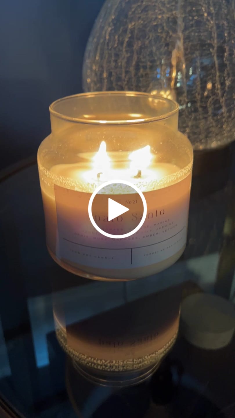 Customer video review of Palo Santo 22 OZ GLASS CANDLE
