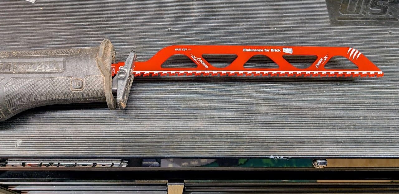 Customer photo review of Brick & Concrete Cutting – Carbide, 12 & 18 in Demolition Reciprocating Saw Blade