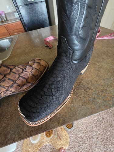 Customer photo review of Matte Black - Genuine Python Boots
