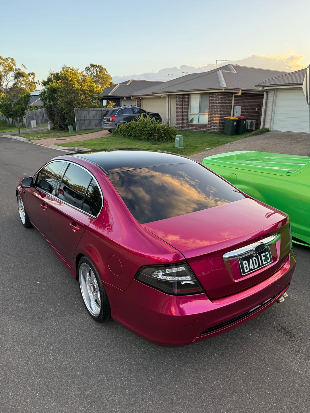 Customer photo review of Glossy Metallic Rubellite Purple Vinyl Wrap