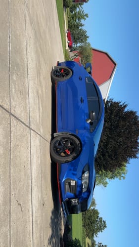 Customer photo review of Fits 2015-2021 Subaru WRX STI Front Splitter Spoiler Lip (Gloss Black with Red Trim)