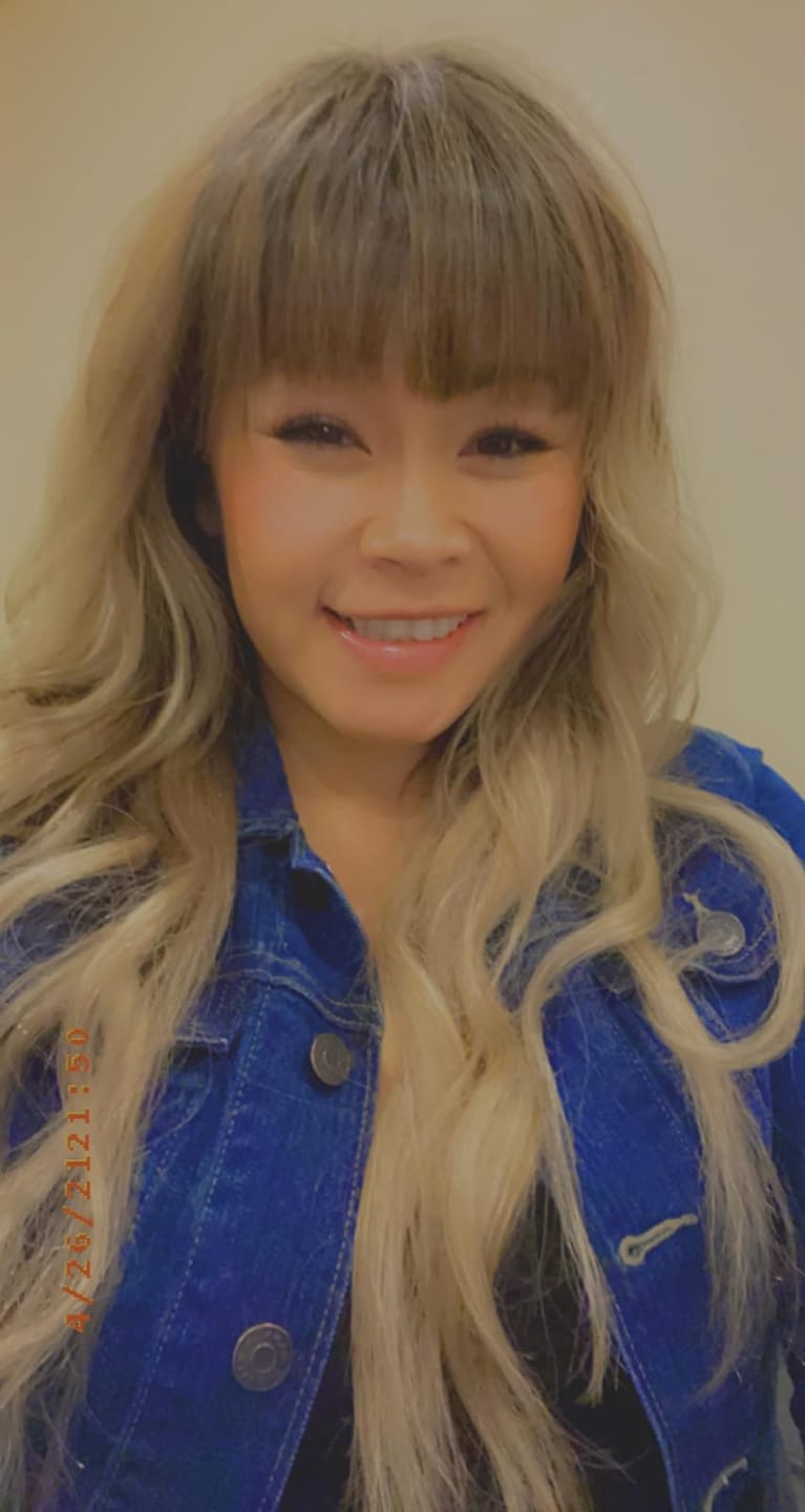 Customer photo review of Virgin Flat Weft Extensions Sew In Weft Extensions Balayage Hair #BA8/60