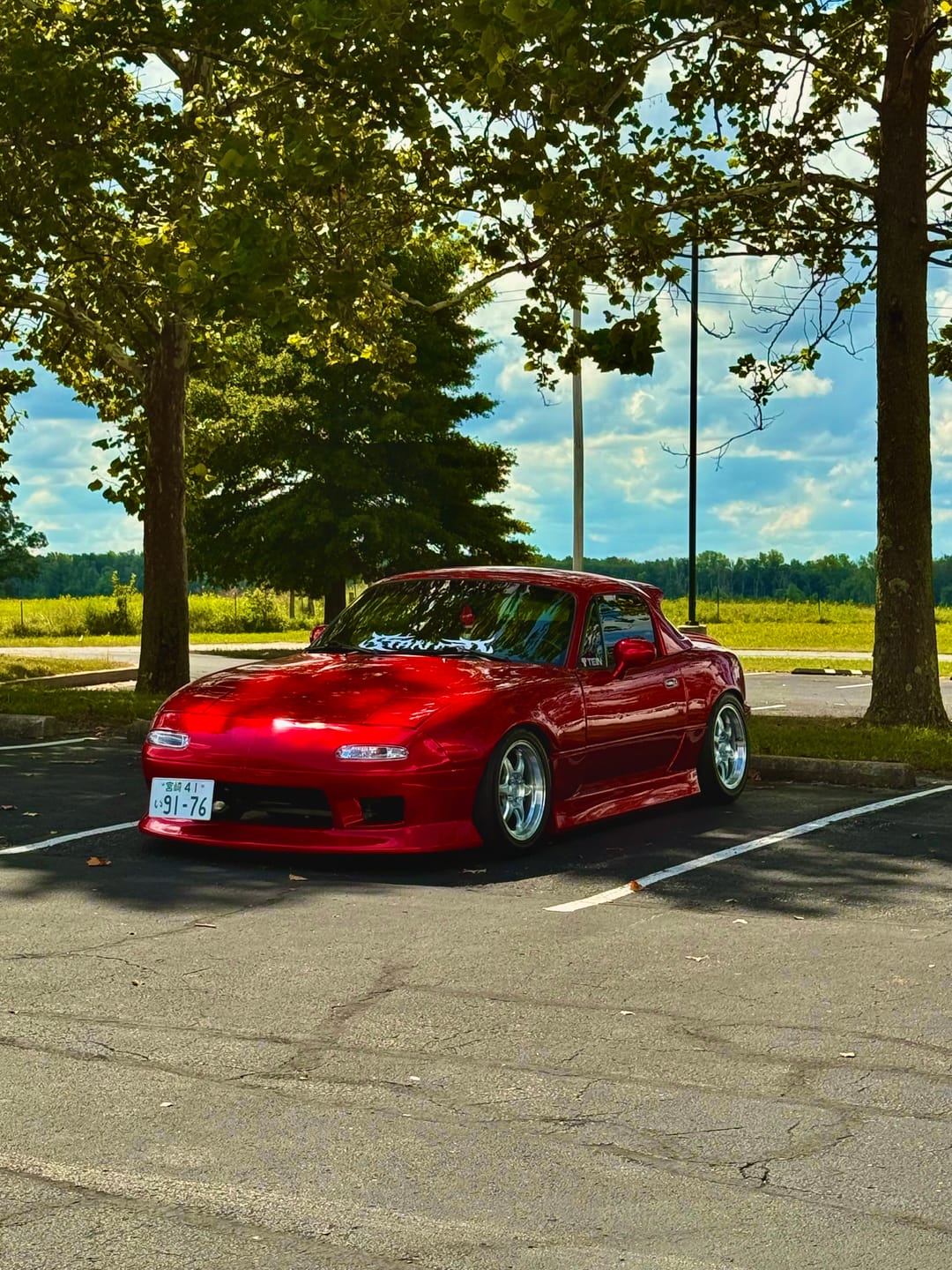 Customer photo review of Glossy Metallic Vampire Red Vinyl Wrap