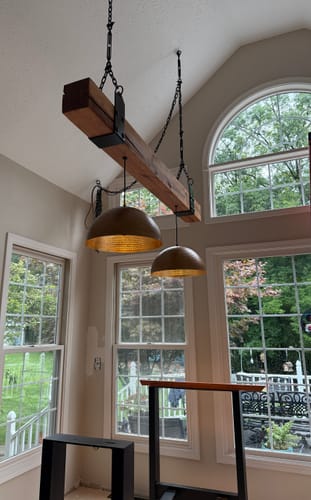 Customer photo review of Industrial 1-Light Hammered Oversized Metal Dome Pendant
