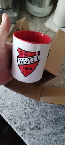 Customer photo review of TassenExpress - Becher Keramik Tasse mit Logo bedruckt 325ml Firmenlogo