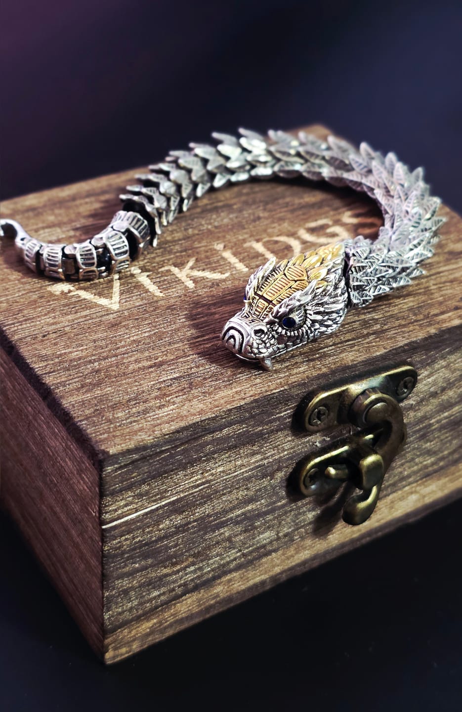 Customer photo review of JÖRMUNGANDR - The World Serpent Bracelet | Handcrafted Stainless Steel Viking Jewelry