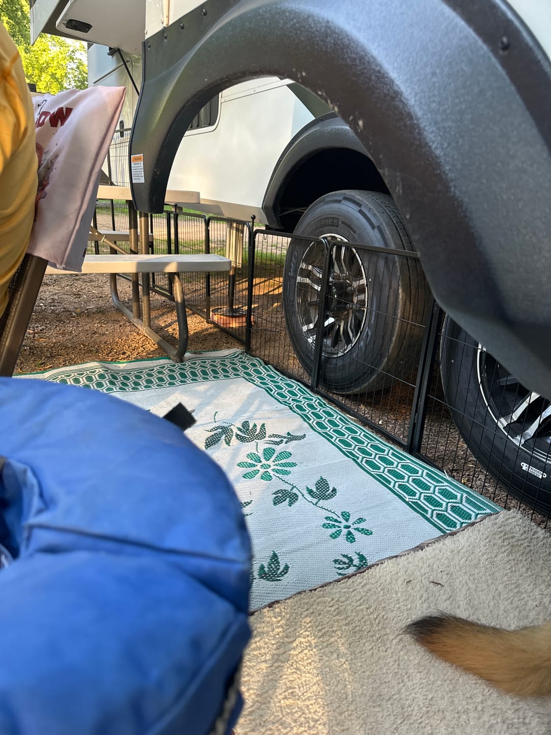 Customer photo review of Instant Dog Playpen for RV Trips