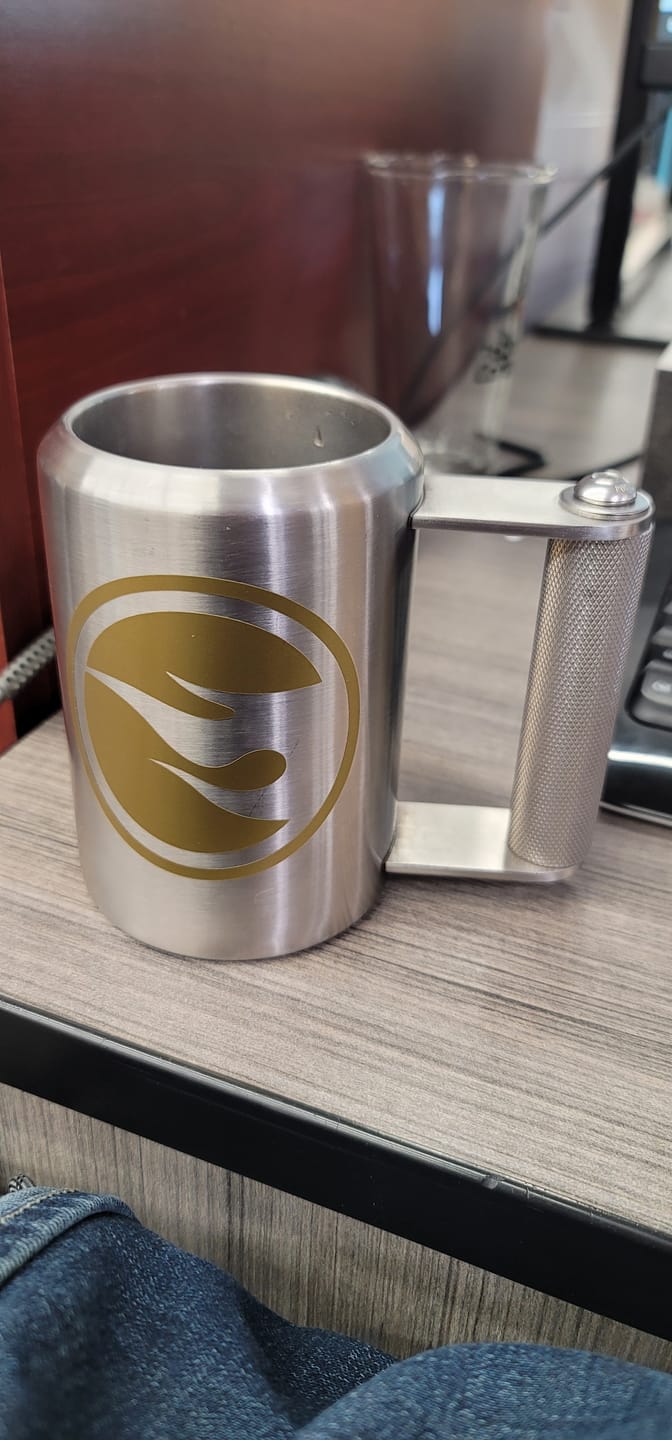Customer photo review of 5lb HEAVY* Mug | Stainless Steel Weighted Mug