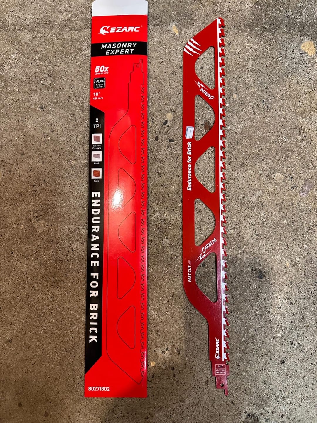 Customer photo review of Brick & Concrete Cutting – Carbide, 12 & 18 in Demolition Reciprocating Saw Blade