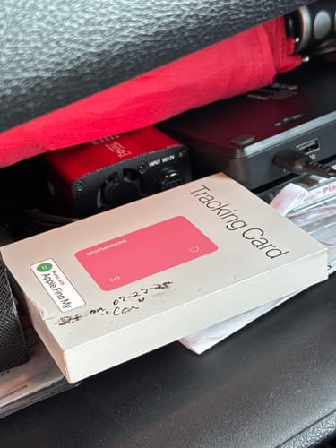 Customer photo review of SPOTMINDERS. Tracking card