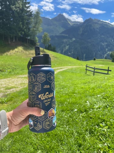 Customer photo review of Let's Wander™ World Explorer Water Bottle + Stickers
