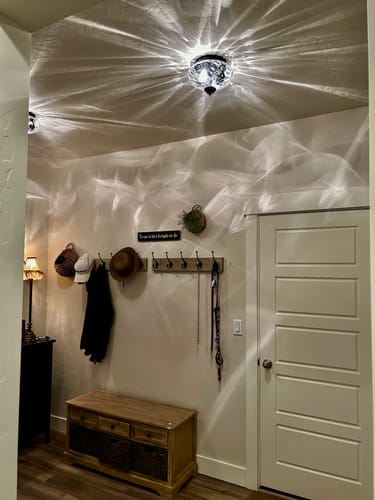 Customer photo review of Farmhouse Glass Flush Mount Ceiling Light