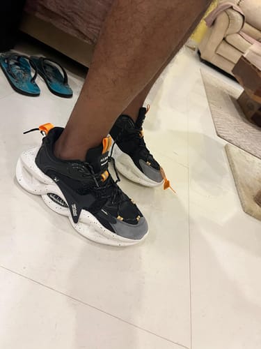 Customer photo review of Singalmaha Black Chunky Sole Designer Premium Sneakers