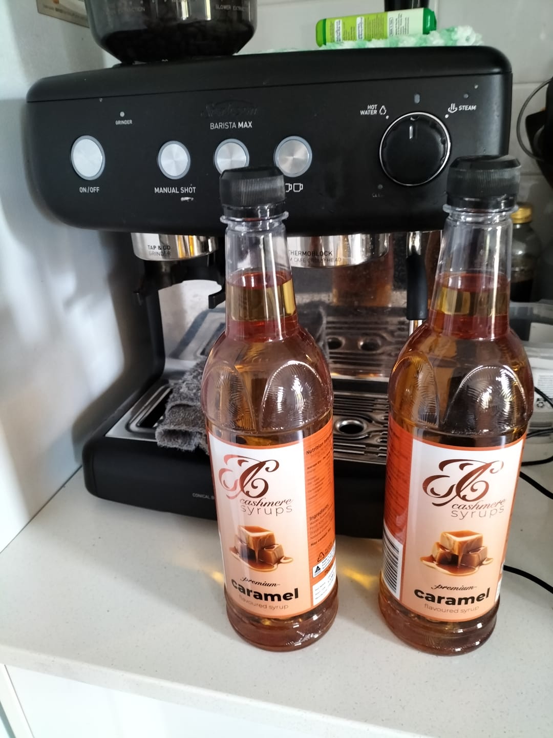 Customer photo review of Caramel Coffee Syrup