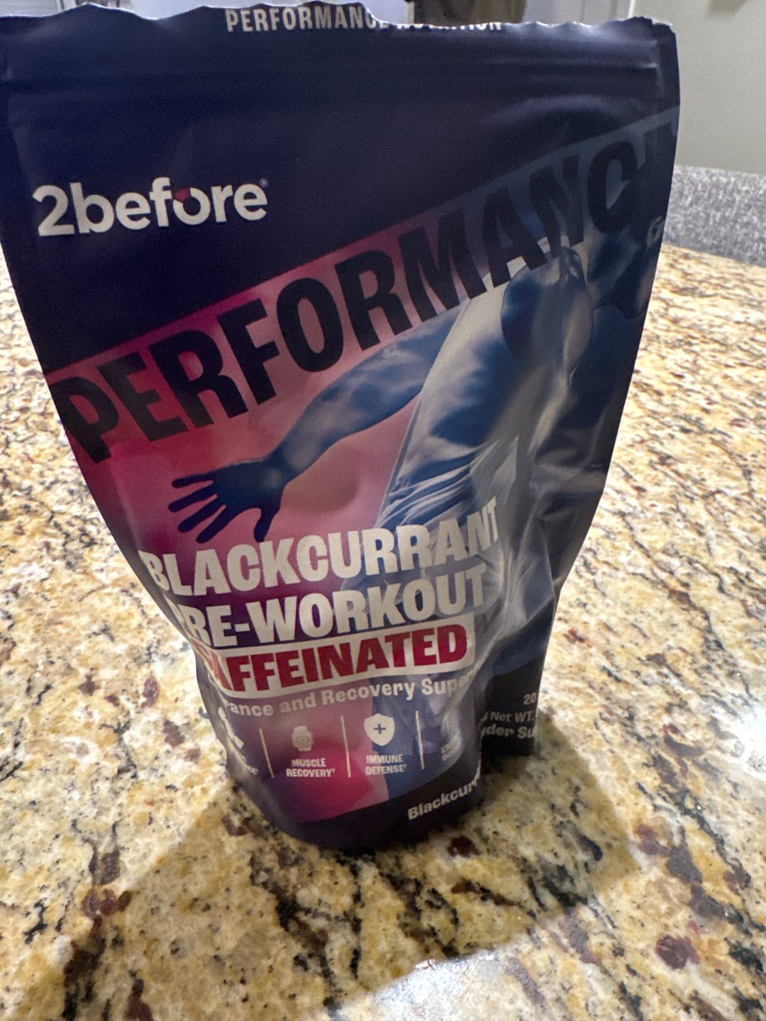 Customer photo review of Blackcurrant Caffeinated Pre-Workout - Pouch