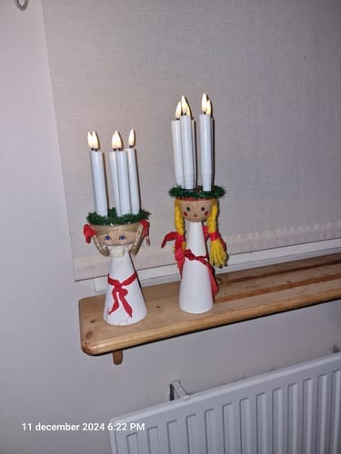 Customer photo review of Juletræslys belagt med stearin 6 stk