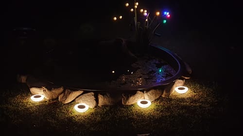 Customer photo review of GardenBrite™ Rust-Proof Solar Ground Light Pack