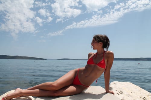 Customer photo review of 008 Micro Bikini Bottoms - Siren Red