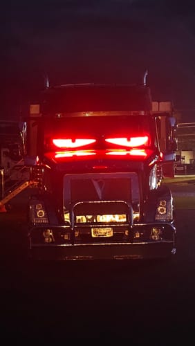 Customer photo review of LED Windshield Eyes - Transform Your Truck Into a Beast