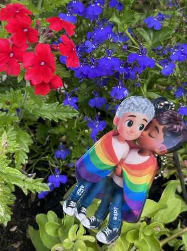 Customer photo review of Pride Month LGBT Couple Love Is Love Personalized Acrylic Keychain