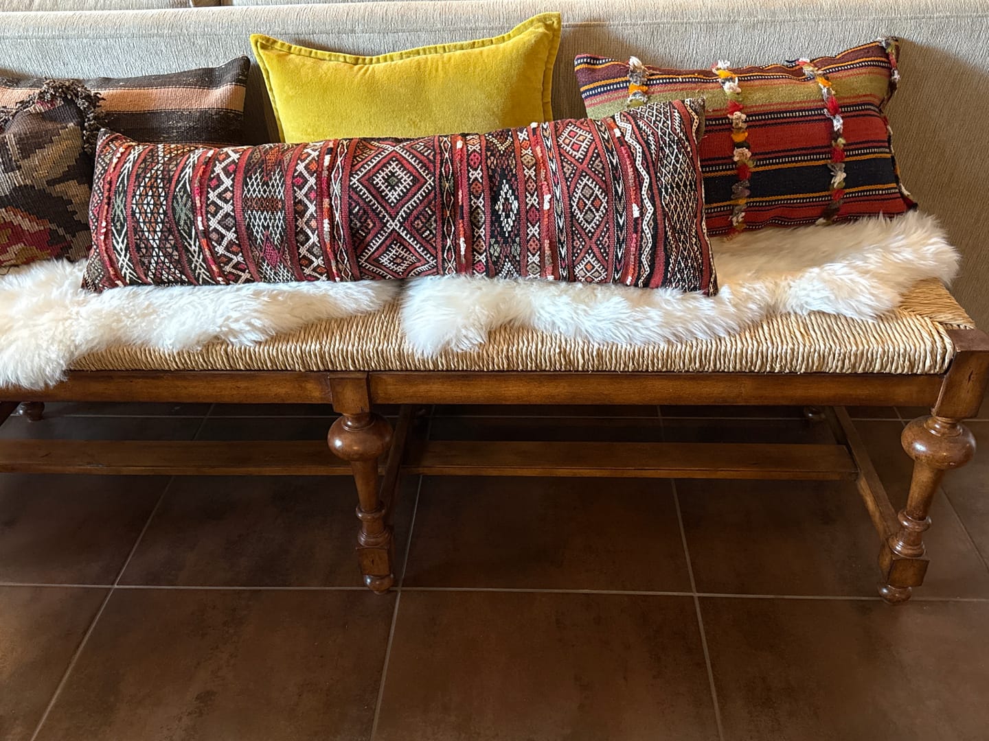 Customer photo review of Vintage Colorful Striped Kilim Cushion Cover 12" x 20"