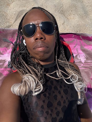 Customer photo review of Mens Heart Print Sheer Sleeveless Bodysuit SKUL14190