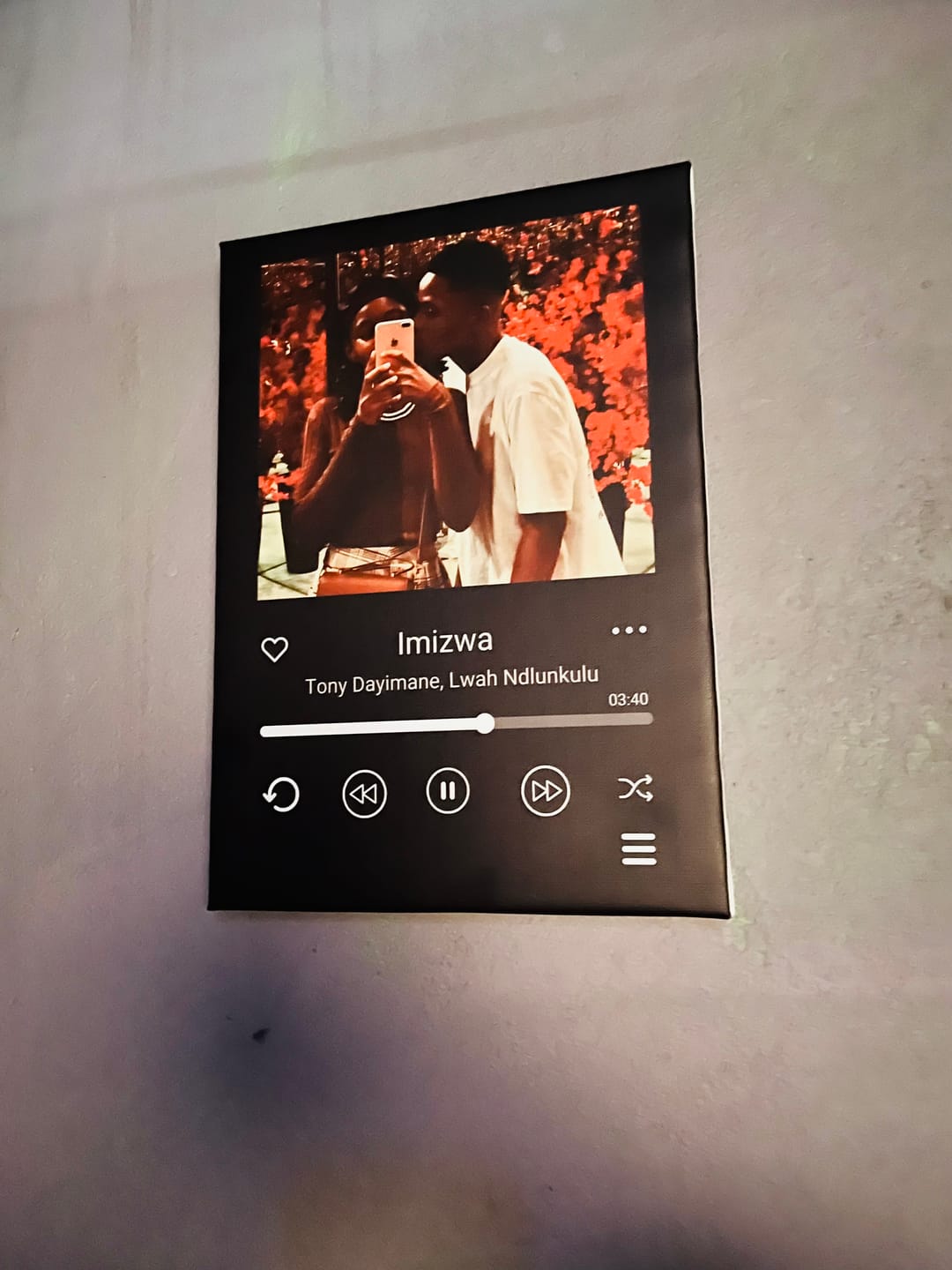 Customer photo review of Spotify Custom Song Canvas