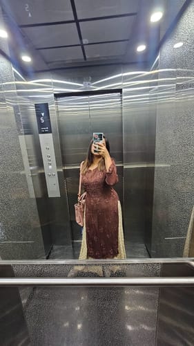 Customer photo review of Hoor Chocolate Brown Pure Chiffon Kurta