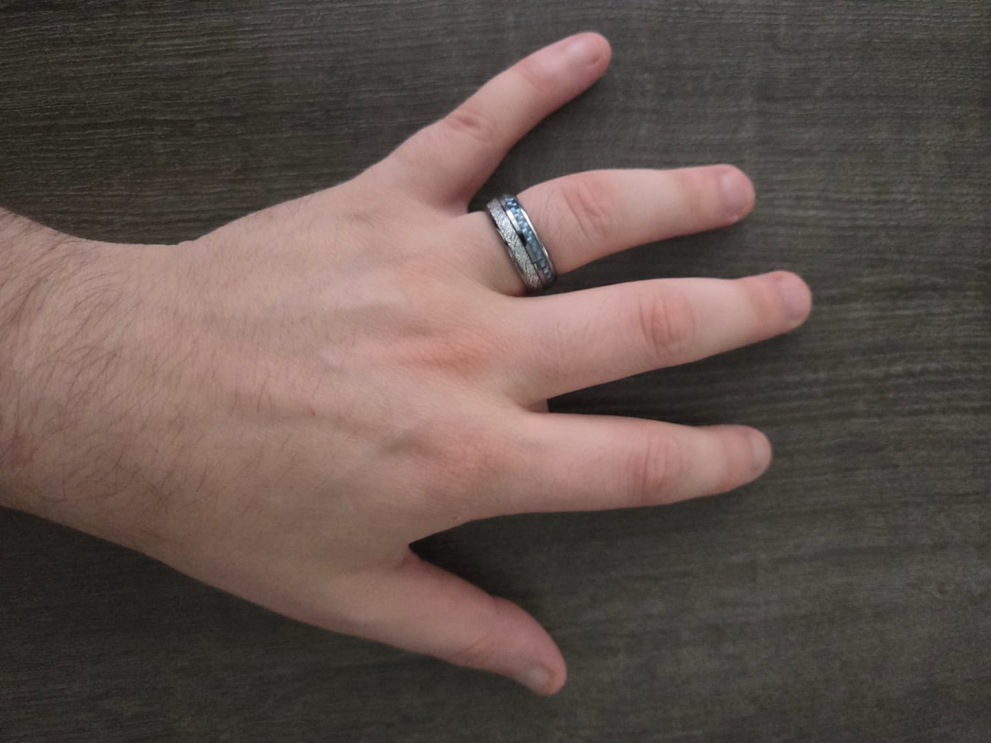 Customer photo review of The Steely Blue 8mm Wonder Ring