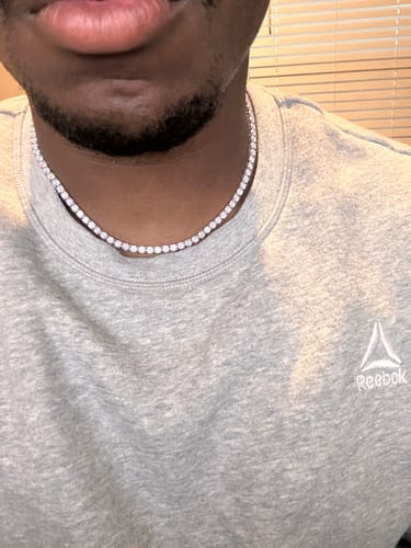 Customer photo review of Moissanite Tennis Chain 14K Gold (ALL SIZES)