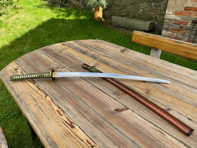 Customer photo review of The Fukyo Katana Spring Steel Double Bohi Razor Sharp