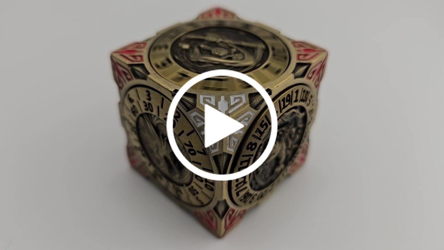 Customer video review of Masters Dice Relic #001 – 7-in-1 Monster Cube Spinner DND Dice  for Dungeon Masters & True Fans