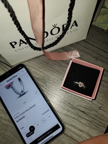 Customer photo review of ANILLO PROMESA CORAZON ELEVADO ROSA + KIT DE REGALO