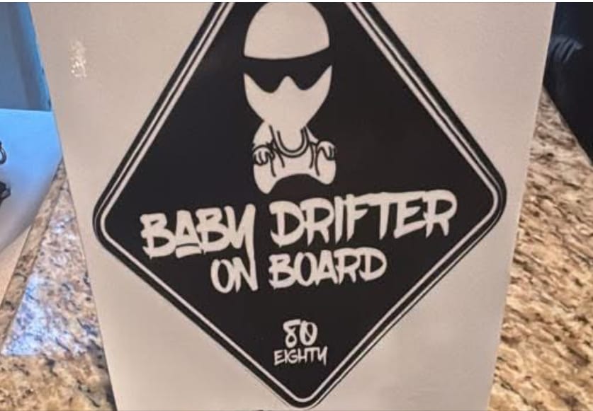 Customer photo review of 80Eighty® Baby On Board Sticker