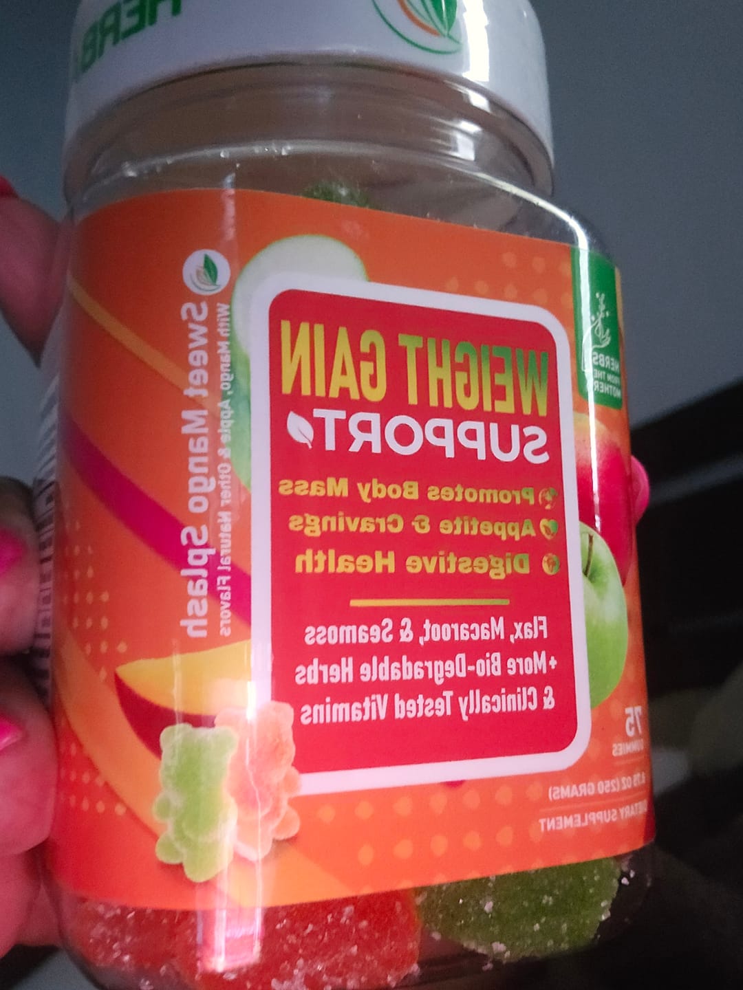 Customer photo review of Herbapeutic Weight Gain Gummies
