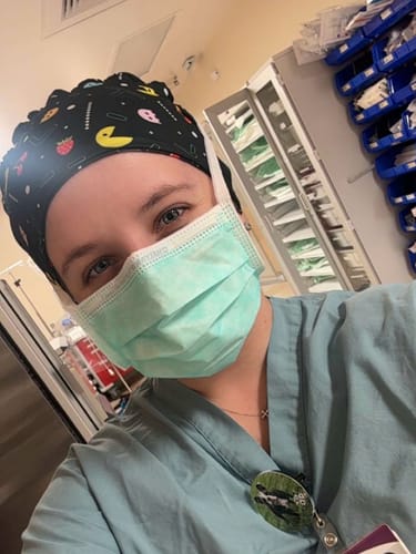 Customer photo review of DuoStyle Scrub Hat - Pac Man