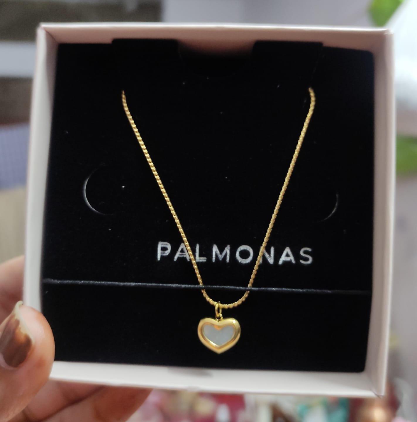 Customer photo review of White Heart Necklace