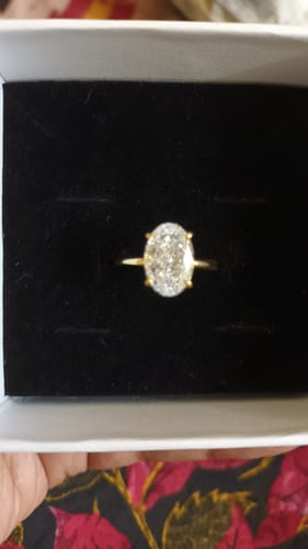 Customer photo review of HALF PAVE RING - 18K GOLD-PLATED