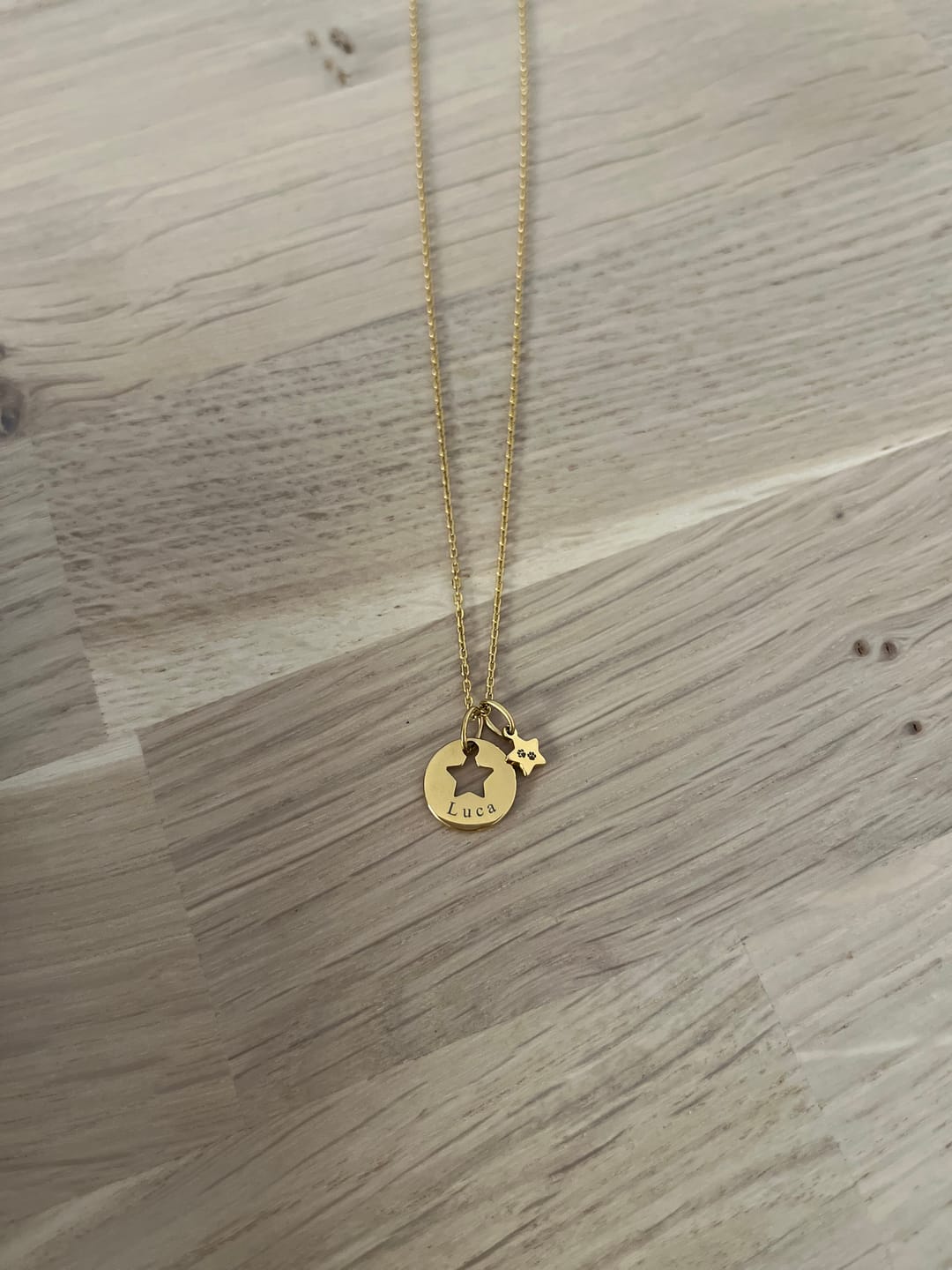 Customer photo review of Collar Celeste - Personalizado