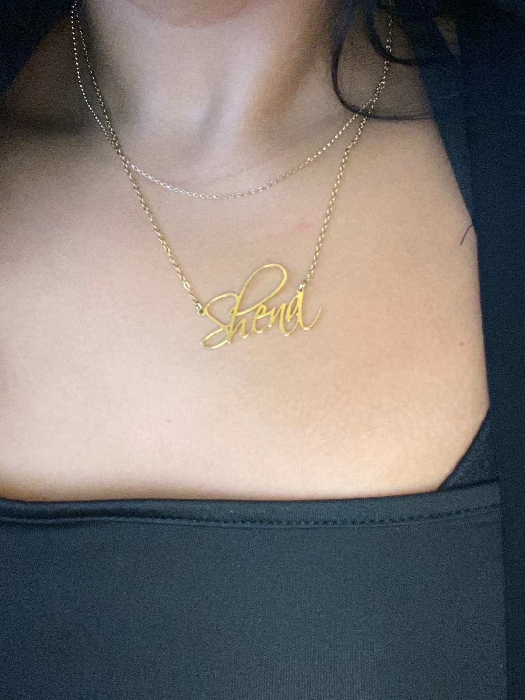 Customer photo review of Script Name Necklace
