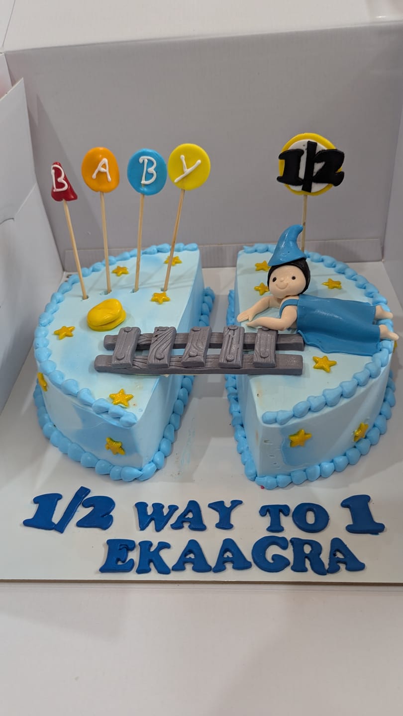 Customer photo review of Half Way to One Birthday Cake