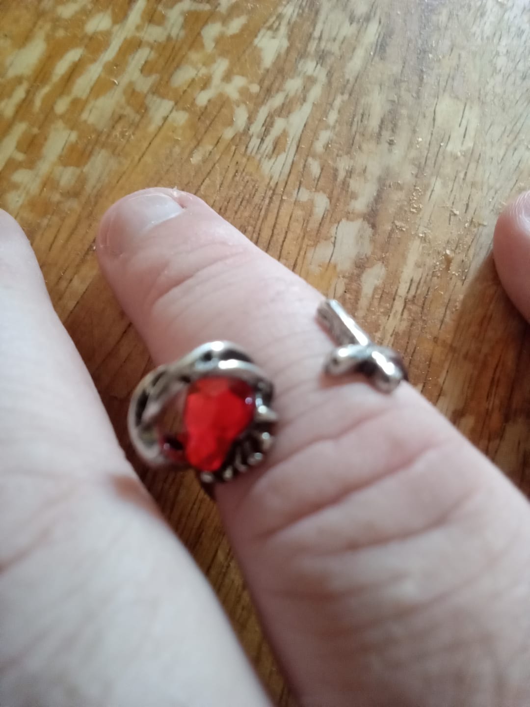 Customer photo review of Christianartworkshop Sacred Heart of Jesus Ring: With God All Things Are Possible