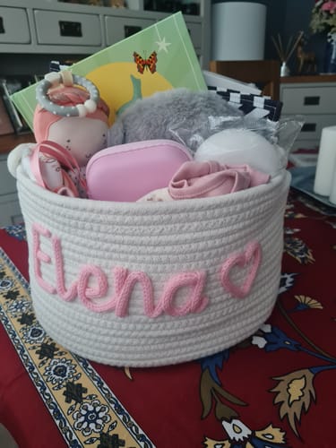 Customer photo review of Baby Knits™ Personalized Knitted Basket