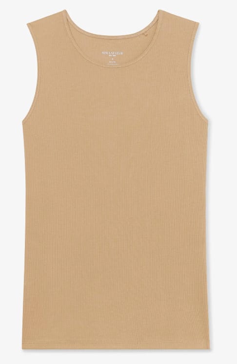 Customer photo review of Paige Tank - Ribbed Pima Cotton :: Camel